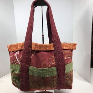 Large chenille bucket bag tote handmade